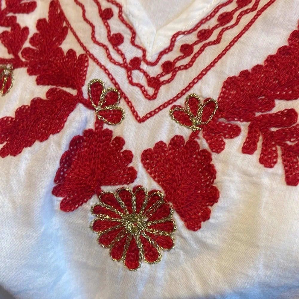 Spiritual Robe embroidered red & withe - Picture 2 of 5